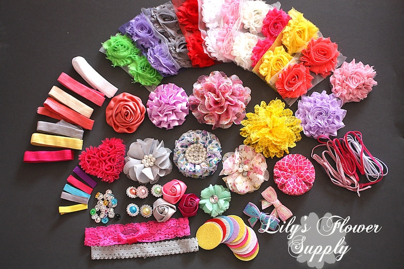 Baby Shower Headband Kit Floral Collection Hair Bow Kit Etsy