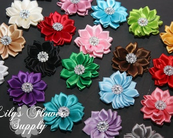 Satin Ribbon Flowes - Multilayer flower - Wholesale - 1.5 inch - Satin Flower - Satin Rosette - Rosette - Fabric Flower - Rolled Rosettes