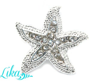 Sea Star Metal Rhinestones - Rhinestone buttons - Pearl Rhinestone - Rhinestones - Embellishment - Supply - Wholesale - DIY - 23 mm