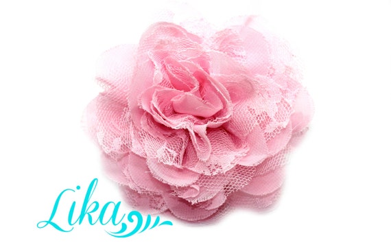 Pink Lace Flower Chiffon Flower Lace Rose Shredded Lace Flower