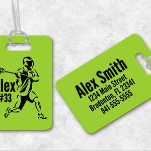 Lacrosse Bag Tag, Boys Lacrosse, Lacrosse Backpack Tag, Lacrosse Luggage Tag, Custom Mens Lacrosse, Luggage Tag Personalized, Lacrosse Gifts