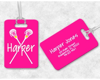 Girls Lacrosse Bag Tag, Girls Lacrosse Backpack Tag, Lacrosse Luggage Tag, Custom Girls Lacrosse, Luggage Tag Personalized, Lacrosse Gifts