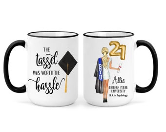 Graduation Gift Mug, The Tassle was Worth the Hassle, Personalized Graduation Gift, Graduation Gift for Her, Class of 2021 Mug, Grad Mug
