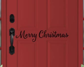 Merry Christmas Door Decal, Front Door Decal, Christmas Door Decal, Holiday Decal, Christmas Decorations, Christmas Door Decoration