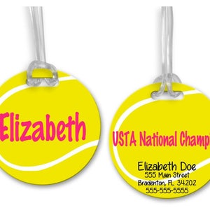 Tennis Bag Tag, Bag Tags, Sports Tag, Luggage Tag, Backpack Tag, Personalized Custom Name Tennis Bag Tag, Monogrammed Bag Tag, Tennis Gifts