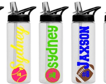Personalized Water Bottle, Waterbottle, Sports Water Bottle, Water Bottle for Kids, Team Sports Water Bottle, Sports Bottle - 24 oz-BPA Free