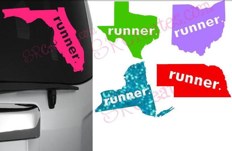 State Runner Decal, Glitter or Regular image 1