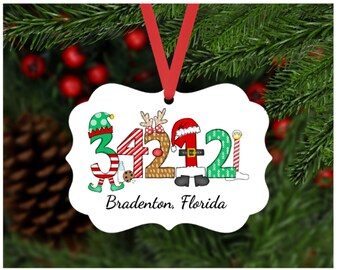 Custom Zip Code Ornament, Personalized Ornament, Christmas Ornaments Personalized, New Home Ornament, Housewarming Gift, Christmas Home