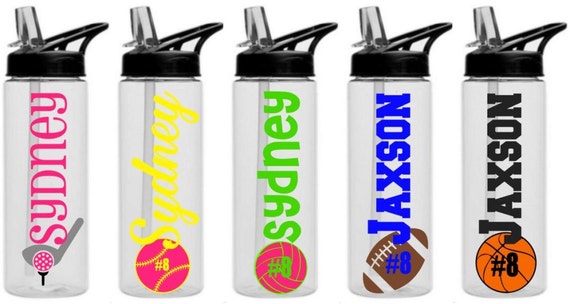 Personalized Water Bottle, Waterbottle, Sports Water Bottle, Water Bottle  for Kids, Team Sports Water Bottle, Sports Bottle 24 Oz-bpa Free 