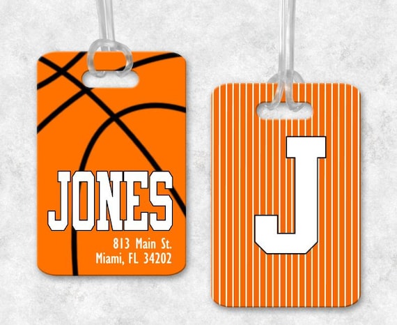 Basketball Luggage Tag, Basketball Backpack Tag, Basketball Bag Tag, Luggage Tag Personalized, Monogrammed Bag Tag, Basketball Gifts