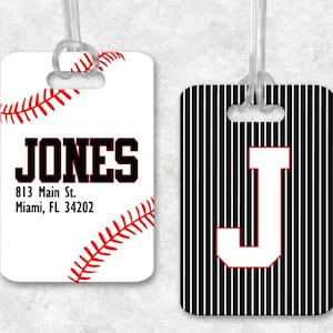 Baseball Luggage Tag, Baseball Backpack Tag, Baseball Bag Tag, Luggage Tag Personalized, Monogrammed Bag Tag, Baseball Gifts image 1