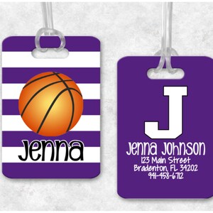 Sports Bag Tag Soccer, Volleyball Bag Tag, Baseball Bag Tag, Softball Bag Tag, Luggage Tag Personalized, Monogrammed Bag Tag, Basketball Tag image 2