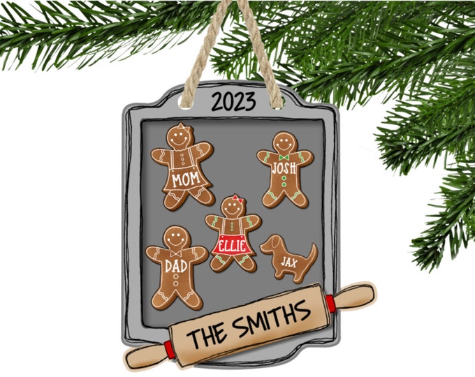 Gingerbread Grandparents And Grandchild 1st Christmas Together Ornament