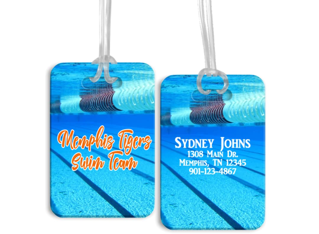 Swimming Bag Tag, Swimming Luggage Tag, Swimmer Gifts, Swimmer Coach