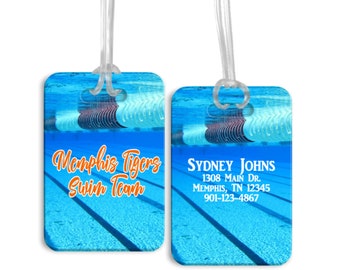 Swimming Bag Tag, Swimming Luggage Tag, Swimmer Gifts, Swimmer Coach Gifts, Swimmer Sports Bag Tag, Swim Team Gifts, Swim Team Bag Tags