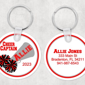 Cheer Keychain Personalized, Cheer Key Chain, Personalized Cheer Gifts, Bag Tag Cheer, Bag Tags for Kids, Cheerleader Gift, Cheer Team Gifts