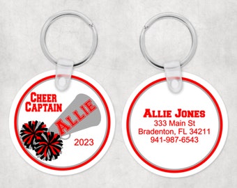 Cheer Keychain Personalized, Cheer Key Chain, Personalized Cheer Gifts, Bag Tag Cheer, Bag Tags for Kids, Cheerleader Gift, Cheer Team Gifts