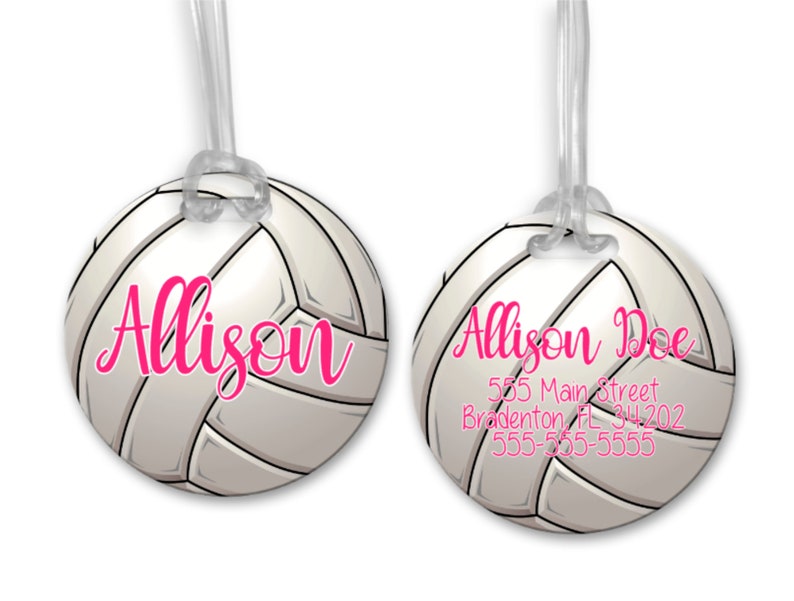 Volleyball Bag Tag Personalized Volleyball Tag Volleyball Etsy