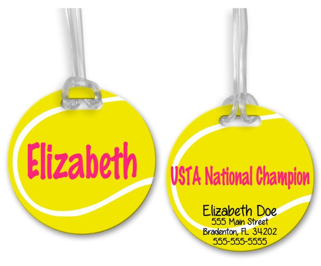 Tennis Bag Tag, Bag Tags, Sports Tag, Luggage Tag, Backpack Tag