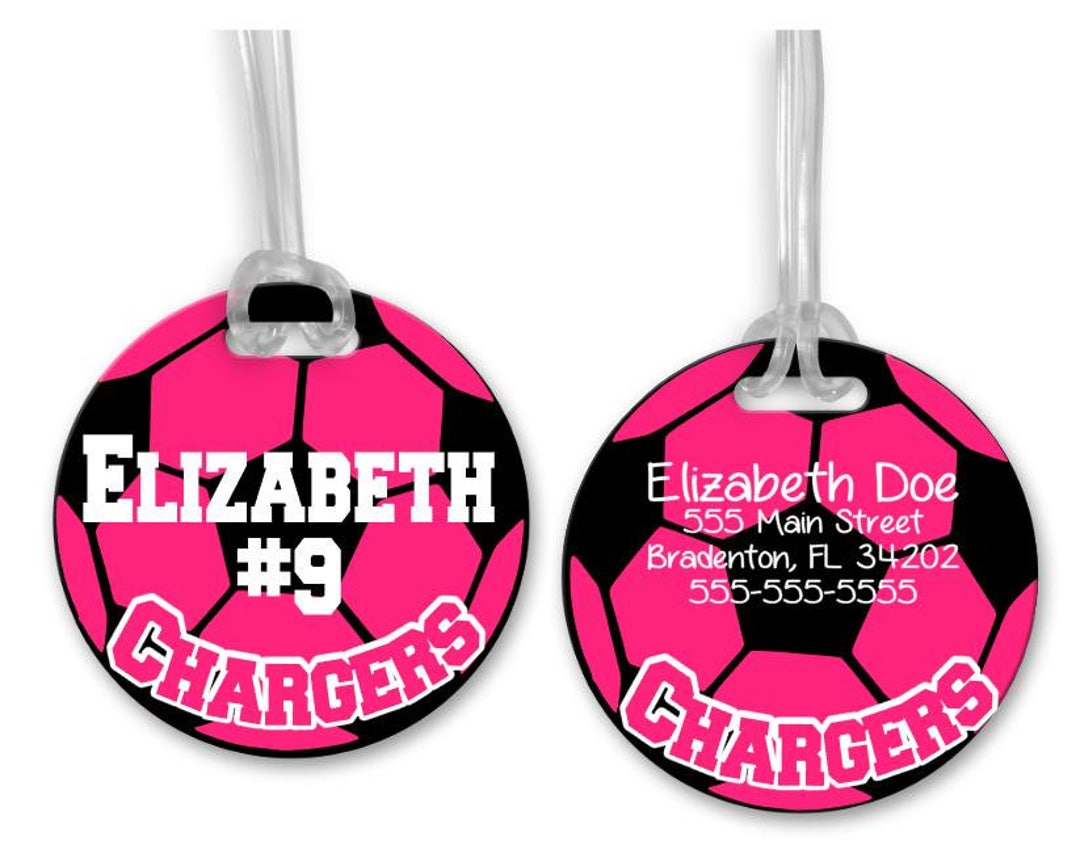 Personalized Soccer Bag Tag, Sports Bag Tag, Personalized Bag Tag