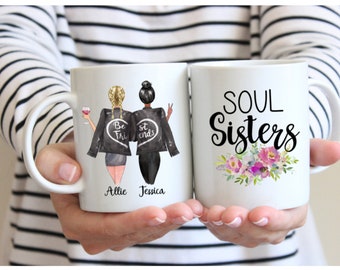 Best Friend Gift, Gift for Best Friend, Custom Best Friend Mug, Soul Sisters, Personalized Best Friend, Custom Girls Mug, Friend Coffee Cup