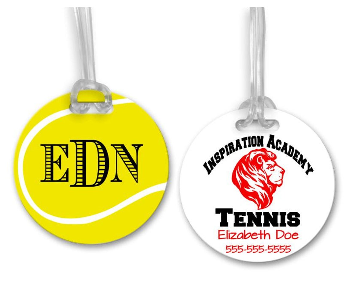 Tennis Bag Tag Bag Tags Sports Tag Luggage Tag Backpack Etsy