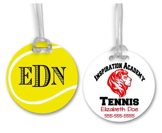 Tennis bag tags clearance personalized