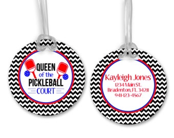 Queen of the Pickleball Court Bag Tag, Pickleball Bag Tag, Pickleball Luggage Tag, Pickleball Gifts, Pickleball Queen, Gifts for Her