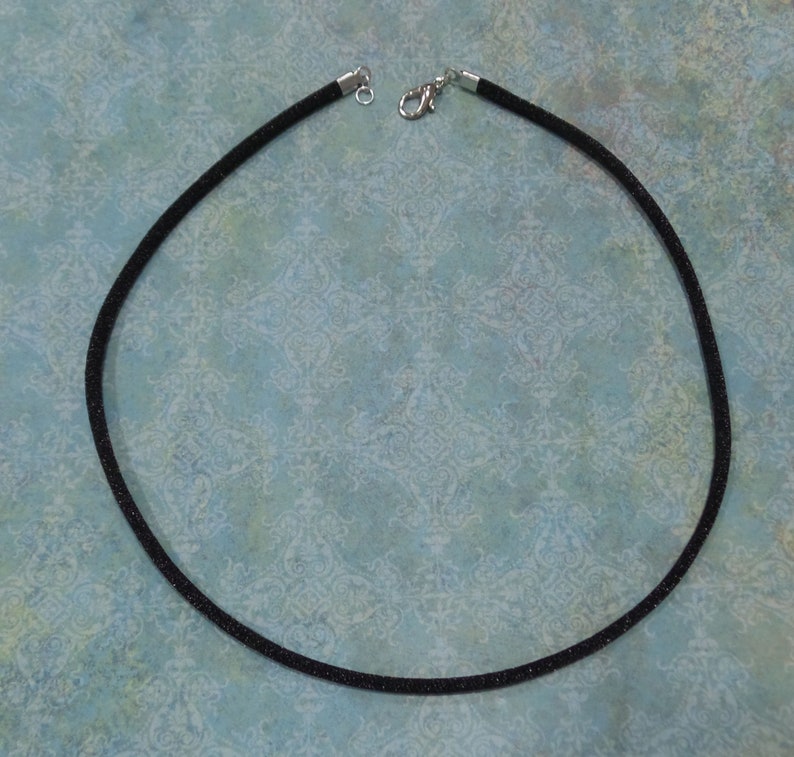 Black Satin Necklace Cord with Silver Plated Lobster Clasp, Ready to Ship, 2 mm or 4 mm Choose Length 14 inch to 40 inch image 3