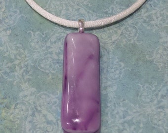 Purple Pendant, Fused Glass Necklace, Marble-like Glass Look, Handmade Jewelry, Ready to Ship - Raspberry Swirl - 2707 -1