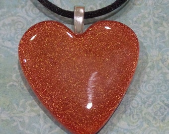 Red Heart Pendant, Dichroic Red Heart, Fused Glass Jewelry, Heart Jewelry, Dichroic Pendant, Ready to Ship - Love is in the Air -8