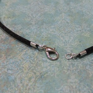 Black Satin Necklace Cord with Silver Plated Lobster Clasp, Ready to Ship, 2 mm or 4 mm Choose Length 14 inch to 40 inch image 5