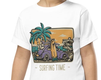 Kids Surfing Graphic tee, VW Bug,  perfect for summer