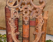 Antique Large Cast Iron Fragment Architectural Salvage Rustic Pediment Plaque Repurpose