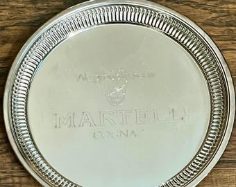 Taca barowa na koniak Martell, posrebrzana, reklamowa, do serwowania
