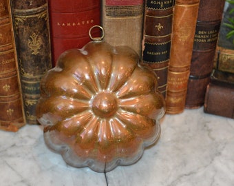 Vintage Copper Kitchen Mold Tin Lined Jello Pudding Cake Mold