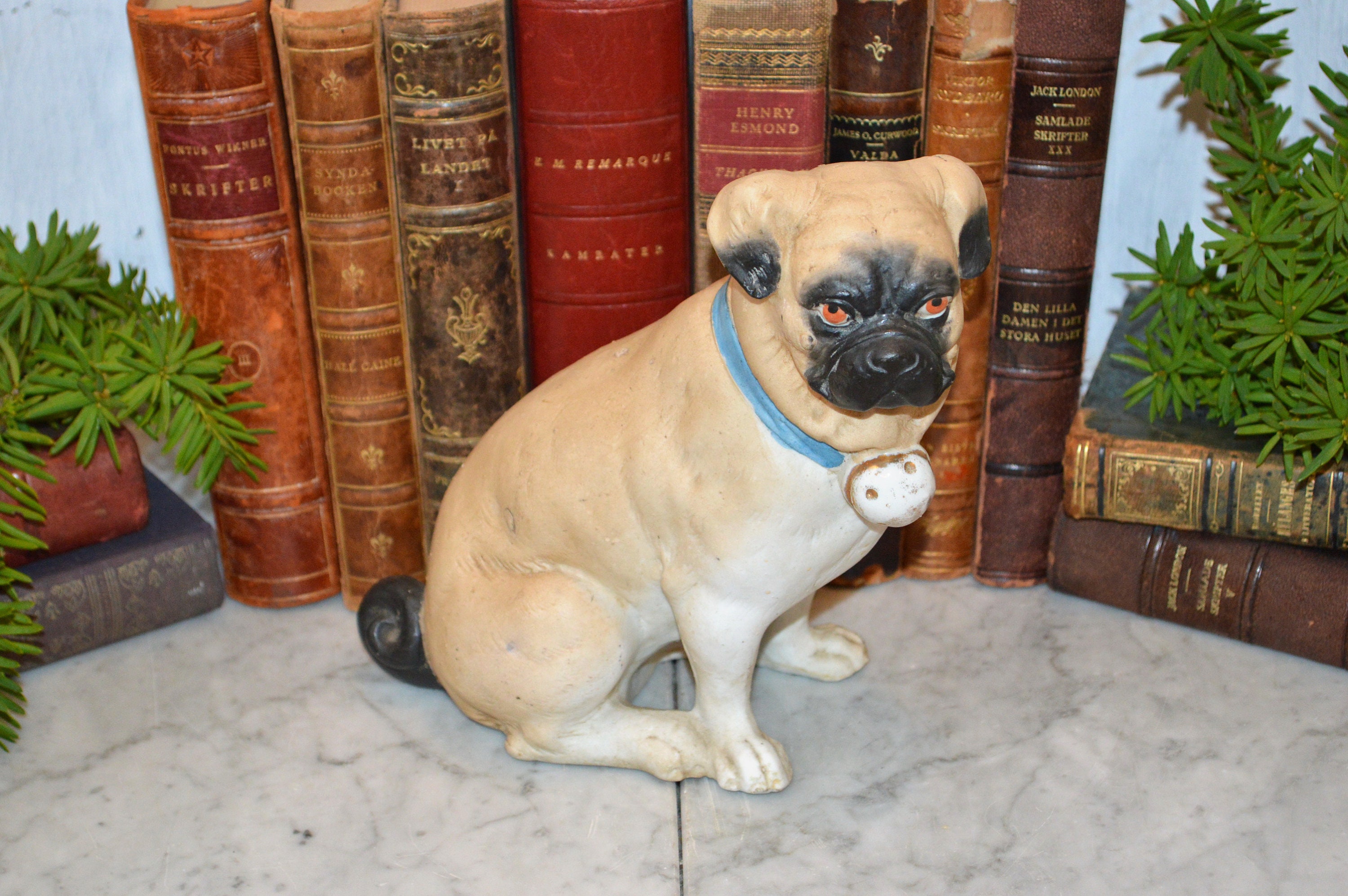 Figurine Chien En Céramique Non Peinte - Big Belly Dog, à Peindre Soi-même, USA