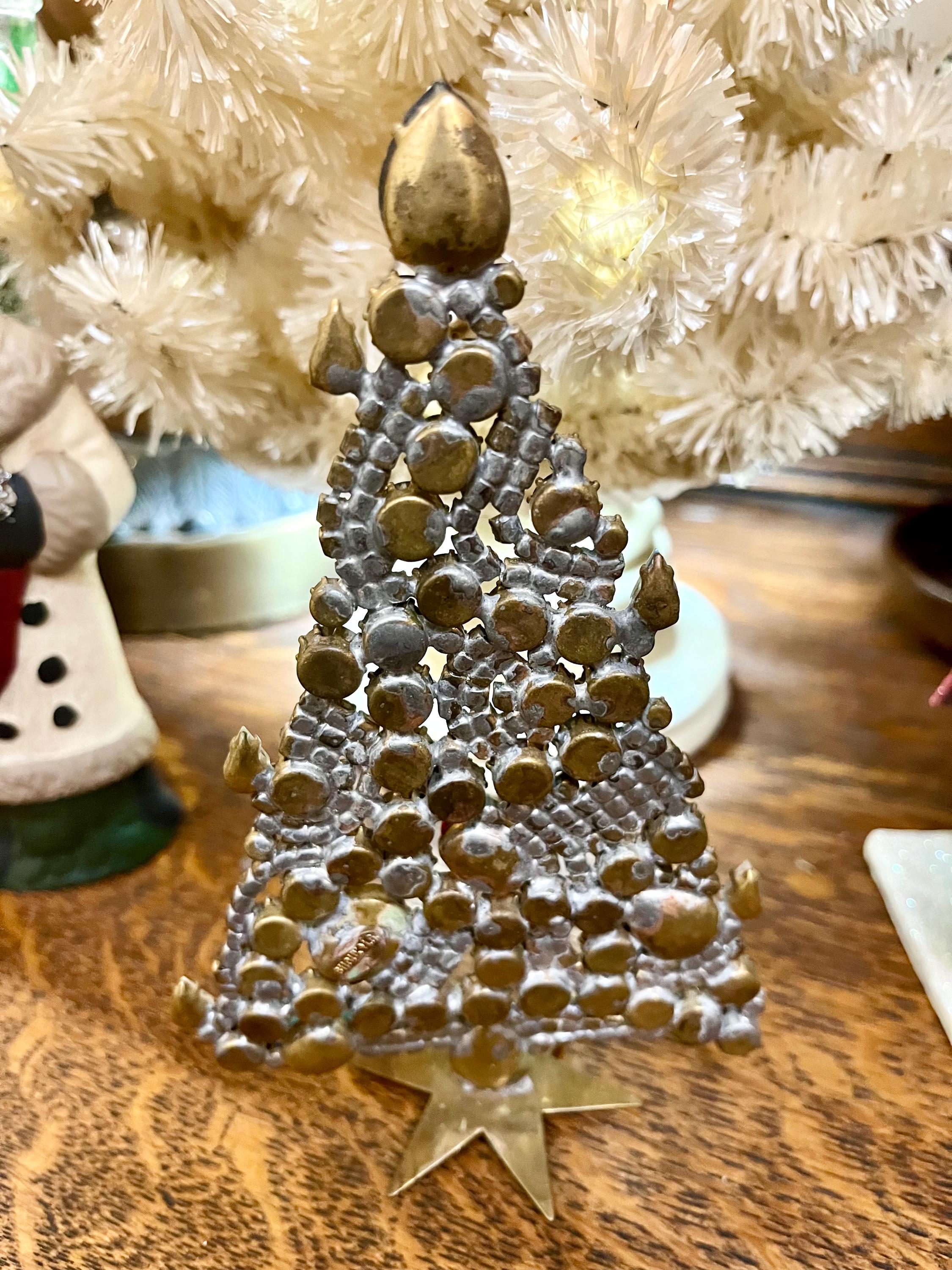 ヴィンテージ チェコ ラインストーン 宝石 クリスマスツリー ビジュー