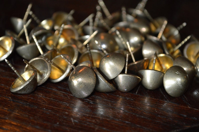 Vintage German Brass Finish Upholstery Tacks Cone or Dome Etsy