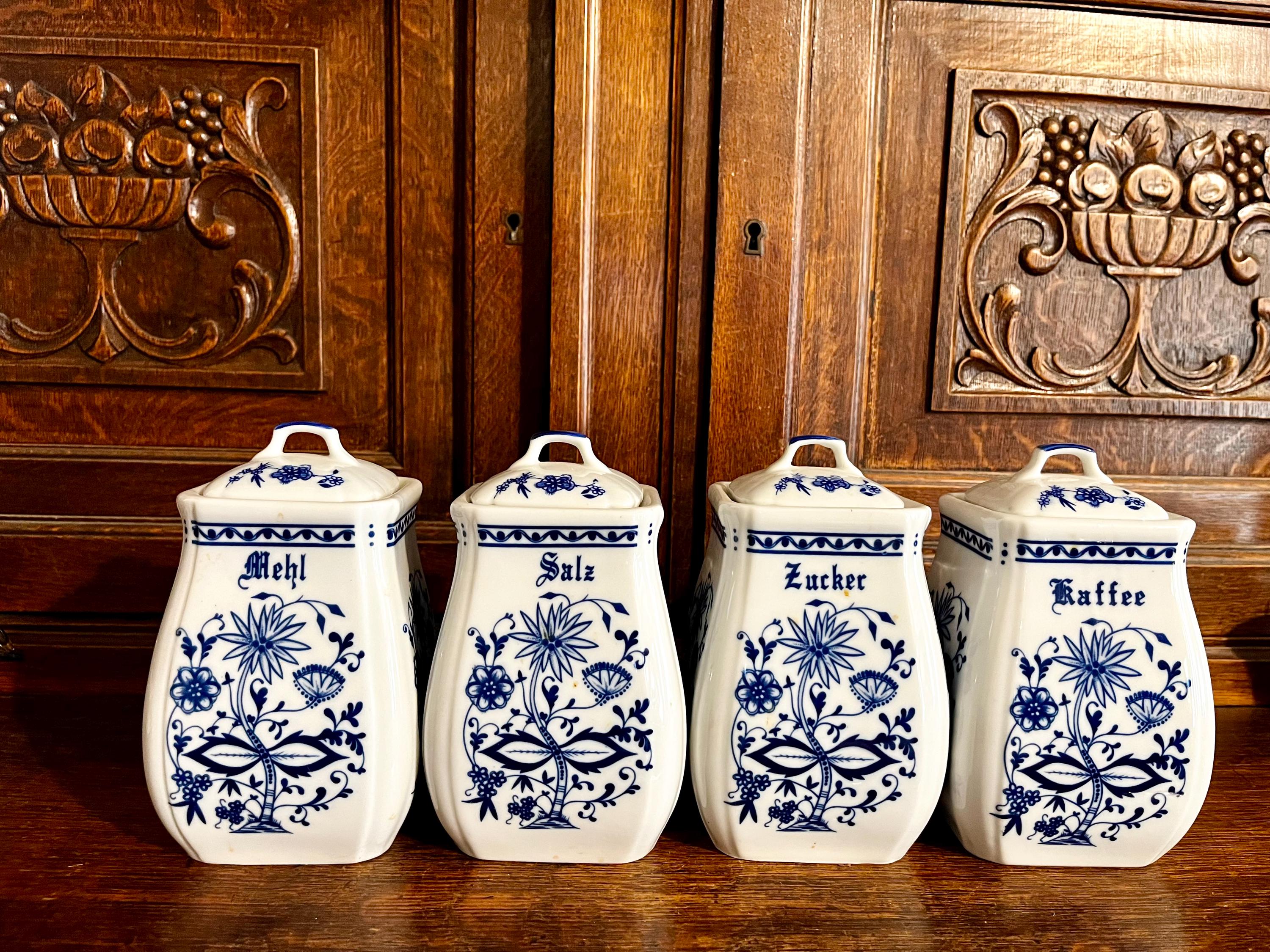 Blue Vintage Flour Canister - Etsy