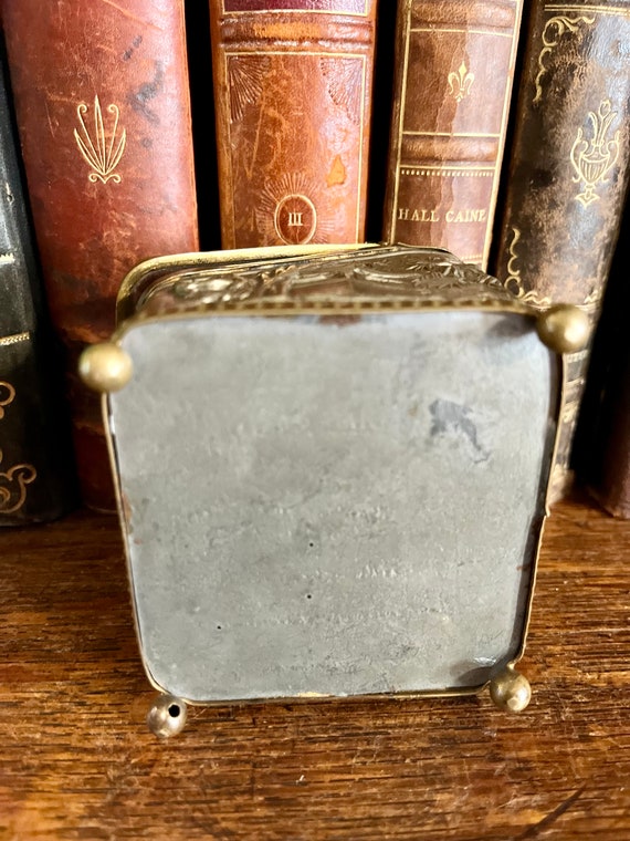 Antique French Brass Jewelry Watch Casket Footed Box … Gem