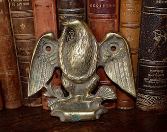 Antique French Heavy Brass Eagle Trim Piece Embellishment Mount Hardware