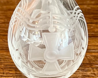 Vintage Fabergé Crystal Egg Collectible Paperweight Maltese Cross Numbered Ltd Edition Signed