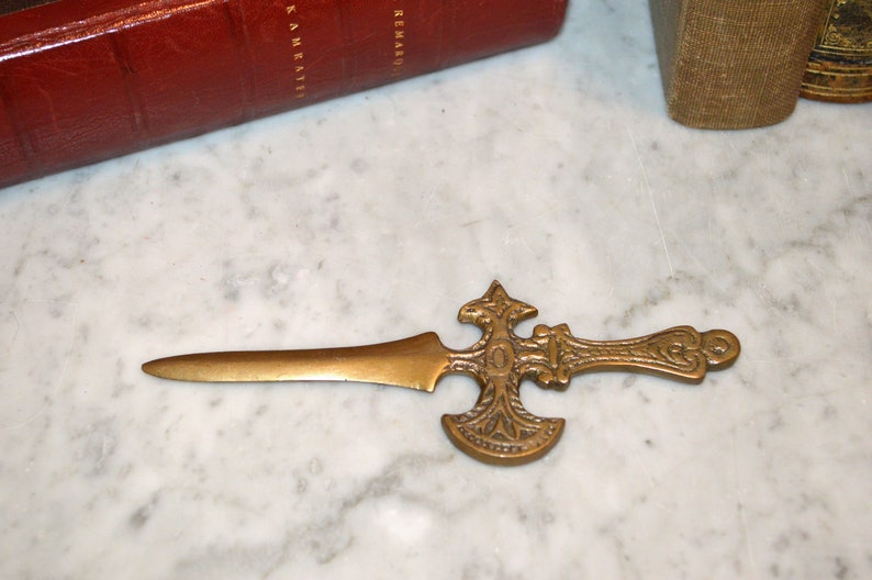 Vintage Brass Sword Letter Opener Desk Accessory Etsy