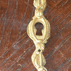Antique French Escutcheon Bronze Vine Design Vertical Keyhole Hardware 2 Available