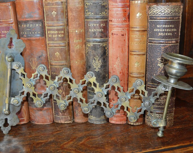 Antique French Brass Piano Candle Holder Adjustable Extending Folding