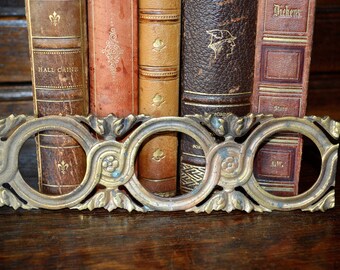 Antique French Bronze Circular Scroll Pattern Border Trim Ornamental Molding Mount Hardware Repurpose