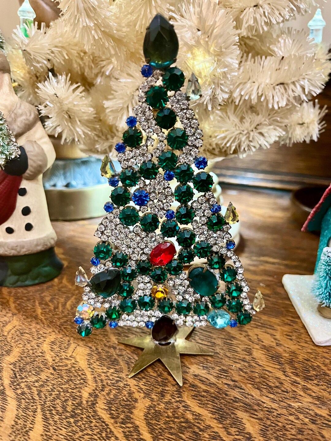 ヴィンテージ チェコ ラインストーン 宝石 クリスマスツリー ビジュー ヴィンテージ チェコ ラインストーン 宝石 クリスマスツリー ビジュー