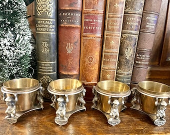 Antique English Figural Gnome Elf Dwarf Sheffield Silver Plated Salt Cellar Thomas Latham & Ernest Morton 3 Available Listing is for One