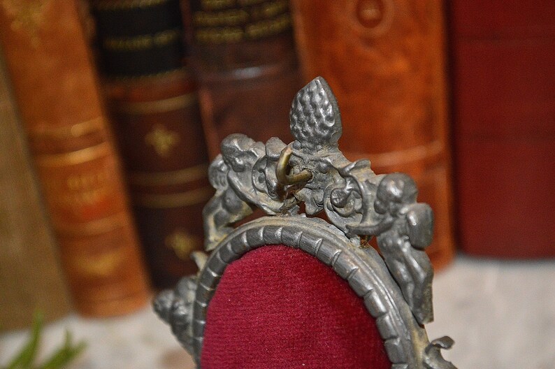 Antique German Pocket Watch Holder Pewter Cherubs Display Etsy